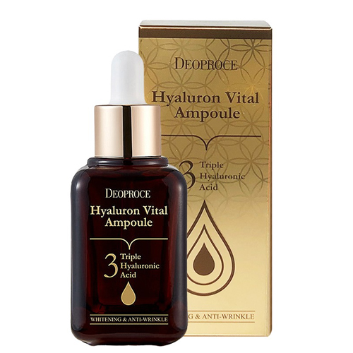 Сыворотка тройного действия с гиалуроновой кислотой Deoproce (Деопрос) Hyaluron Vital Ampoule, 50 мл, фото