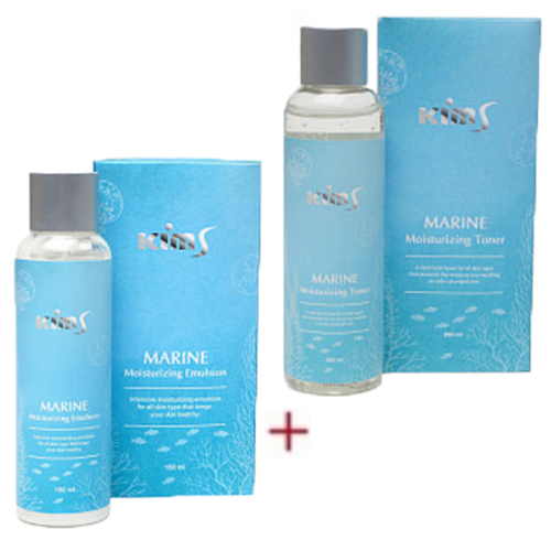 Набор: эмульсия для лица увлажняющая Kims (Кимс) Marine Moisturizing Emulsion 150 мл и тоник для лица увлажняющий Kims (Кимс) Marine Moisturizing Toner, 200 мл, фото