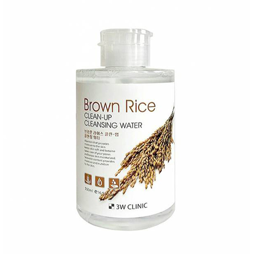 Очищающая вода с экстрактом коричневого риса 3W Clinic Brown Rice Clean-Up Cleansing Water, 500 мл, фото