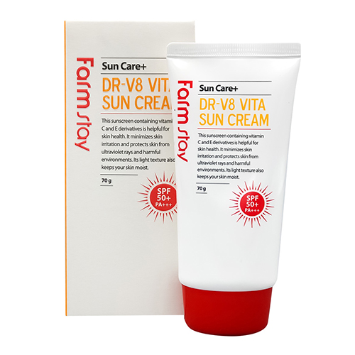 Витаминизированный солнцезащитный крем FarmStay (Фармстей) DR-V8 Vita Sun Cream SPF 50+/PA+++, 70 мл, фото