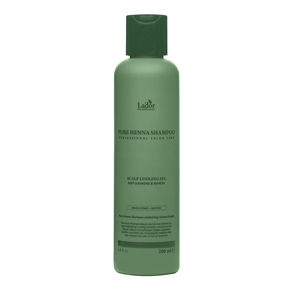 Шампунь для волос с хной, кактусом и ментолом Lador Pure Henna Shampoo, 200 мл, фото