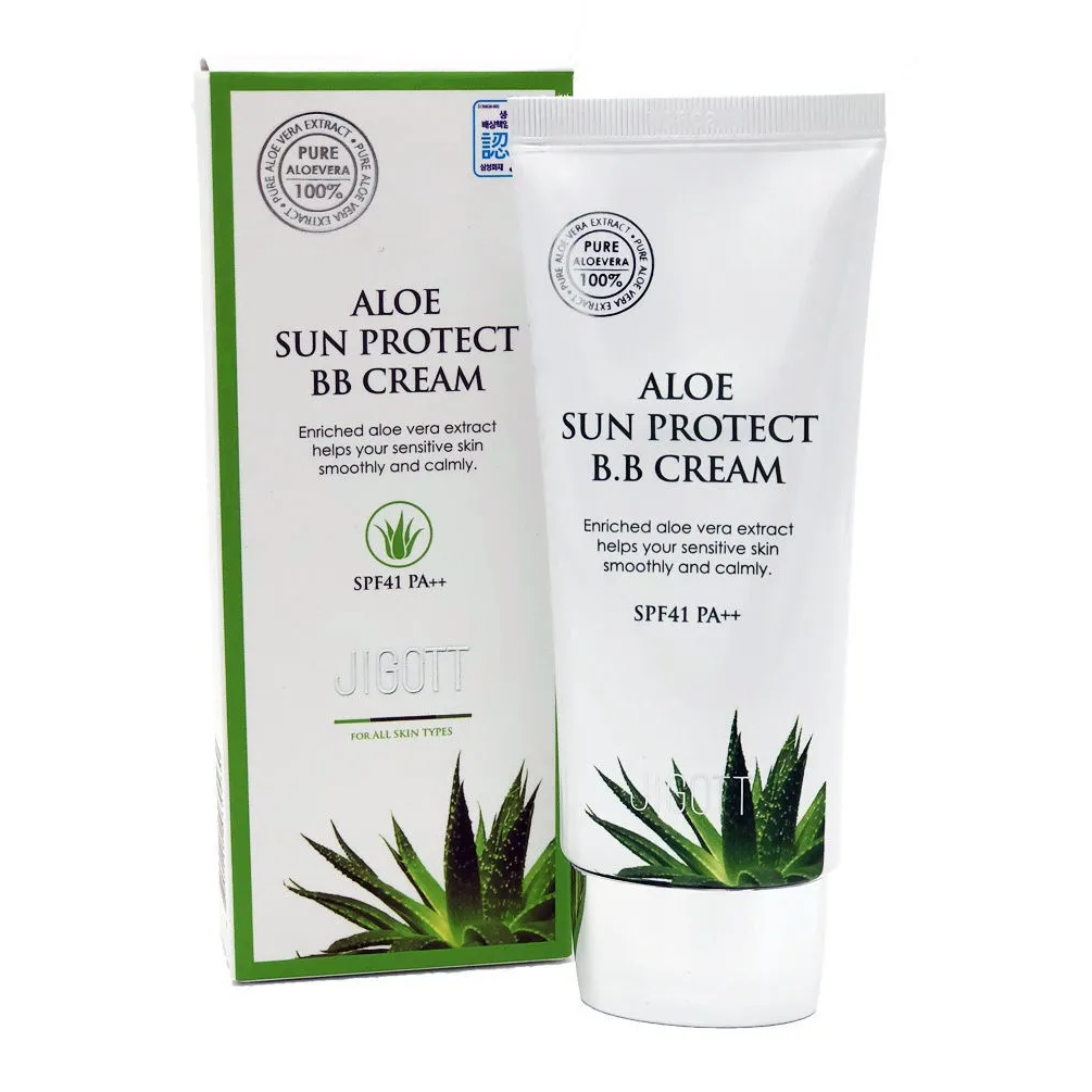 Солнцезащитный ББ крем для лица с Алоэ Jigott (Джиготт) Aloe Sun Protect BB Cream SPF41 PA++, 50 мл, фото