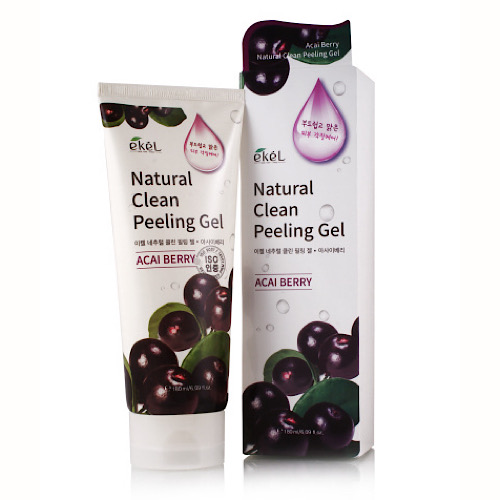Пилинг-скатка для лица с экстрактом ягод асаи EKEL Acai Berry Natural Clean Peeling Gel, 100 мл, фото
