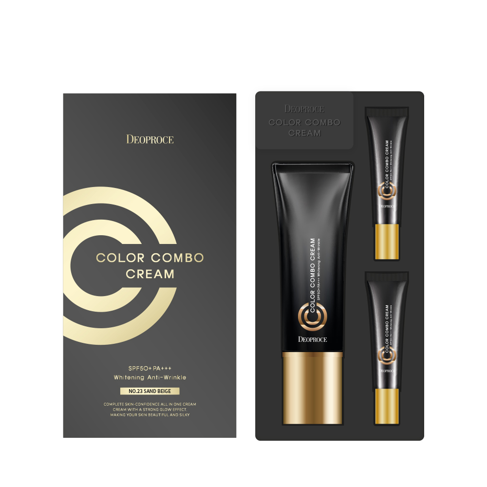 Тональный СС крем Deoproce Color Combo Cream SPF 50+ PA+++ тон #23 Sand Beige (песочный бежевый), 40 + 2х 5 мл, фото