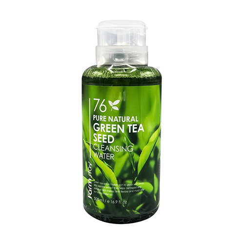 Очищающая вода с экстрактом зеленого чая FarmStay (Фармстей) 76 Pure Natural Green Tea Seed Cleansing Water, 500 мл, фото