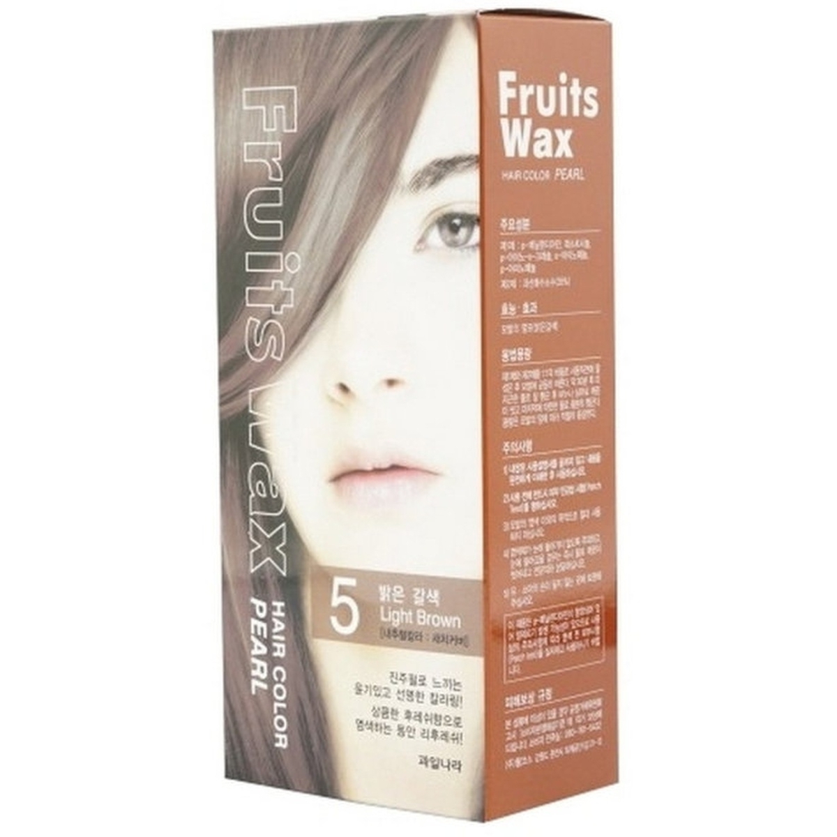 Гель-краска на фруктовой основе для волос Welcos (Вэлкос) Kwailnara Fruits Wax Pearl Hair Color #05, Light Brown, 60 мл, фото