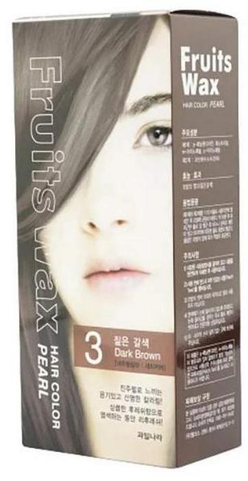 Гель-краска на фруктовой основе для волос Welcos (Вэлкос) Kwailnara Fruits Wax Pearl Hair Color #03, Dark Brown, 60 мл, фото