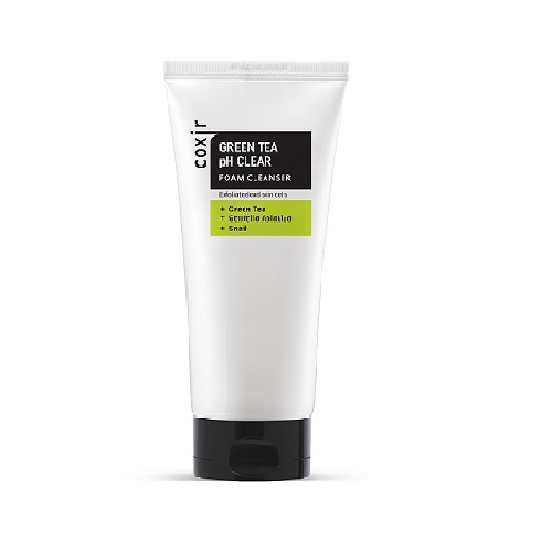 Пенка для лица очищающая с зеленым чаем и BHA-кислотами Coxir Green Tea pH Clear Foam Cleanser, 150 мл, фото