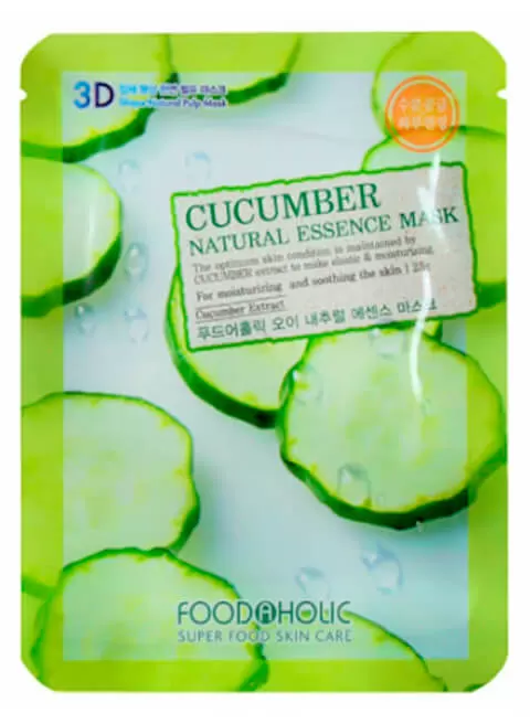 Маска для лица тканевая с экстрактом огурца Foodaholic Cucumber 3D Sheet Mask, 23 мл, фото