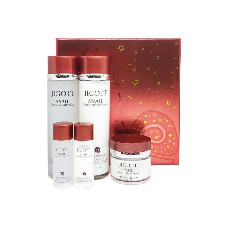 Набор для лица с муцином улитки Jigott Snail Essence Moisture Skin Care 3Set, 150 мл+150 мл+50 мл, фото