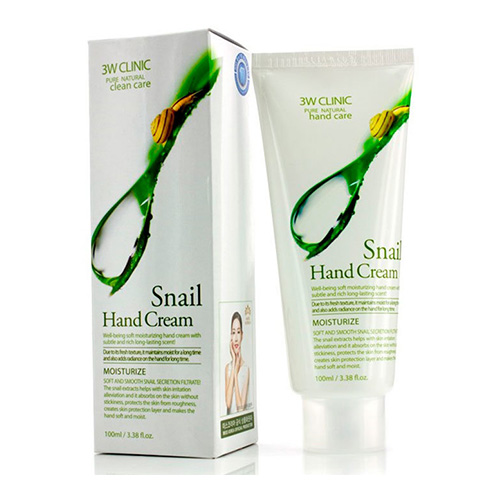 Крем для рук с улиткой 3W Clinic Moisturizing Snail Hand Cream, 100 мл, фото