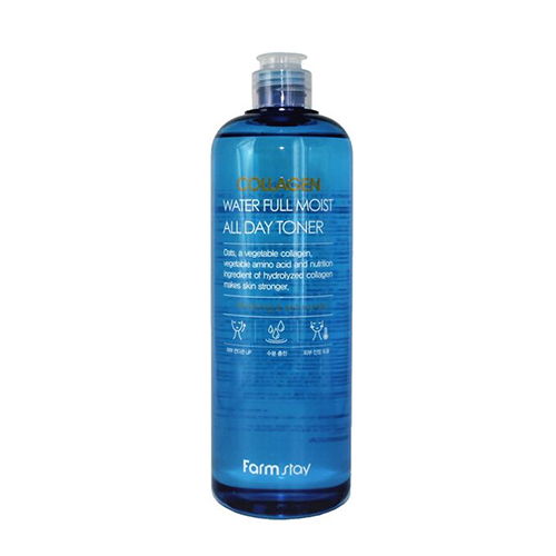 Тонер для лица укрепляющий с коллагеном FarmStay (Фармстей) Collagen Water Full Moist All Day Toner, 500 мл, фото