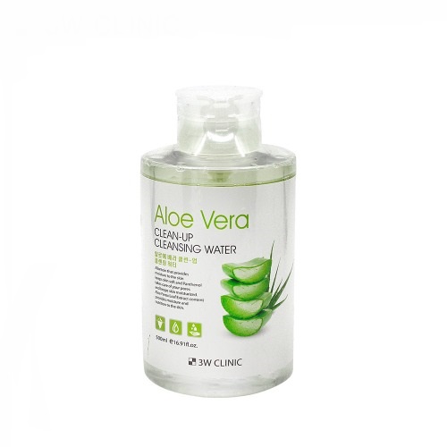 Очищающая вода с экстрактом алоэ вера 3W Clinic Aloe Clean-Up Cleansing Water, 500 мл, фото