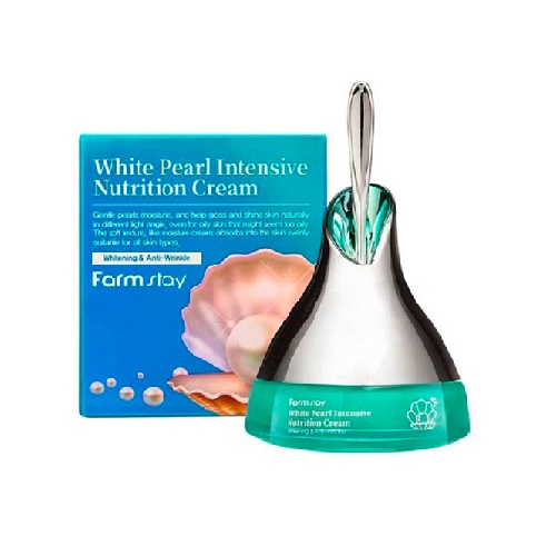 Крем для лица с экстрактом жемчуга FarmStay (Фармстей) White Pearl Intensive Nutrition Cream, 50 мл, фото