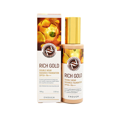 Тональный крем с частичками золота Enough (Инаф) Rich Gold Double Wear Radiance Foundation SPF50+ PA+++ #21, 100 мл, фото