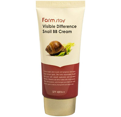 Восстанавливающий ВВ крем с экстрактом улитки FarmStay (Фармстей) Visible Difference Snail BB Cream SPF 50+/PA+++, 50 мл, фото