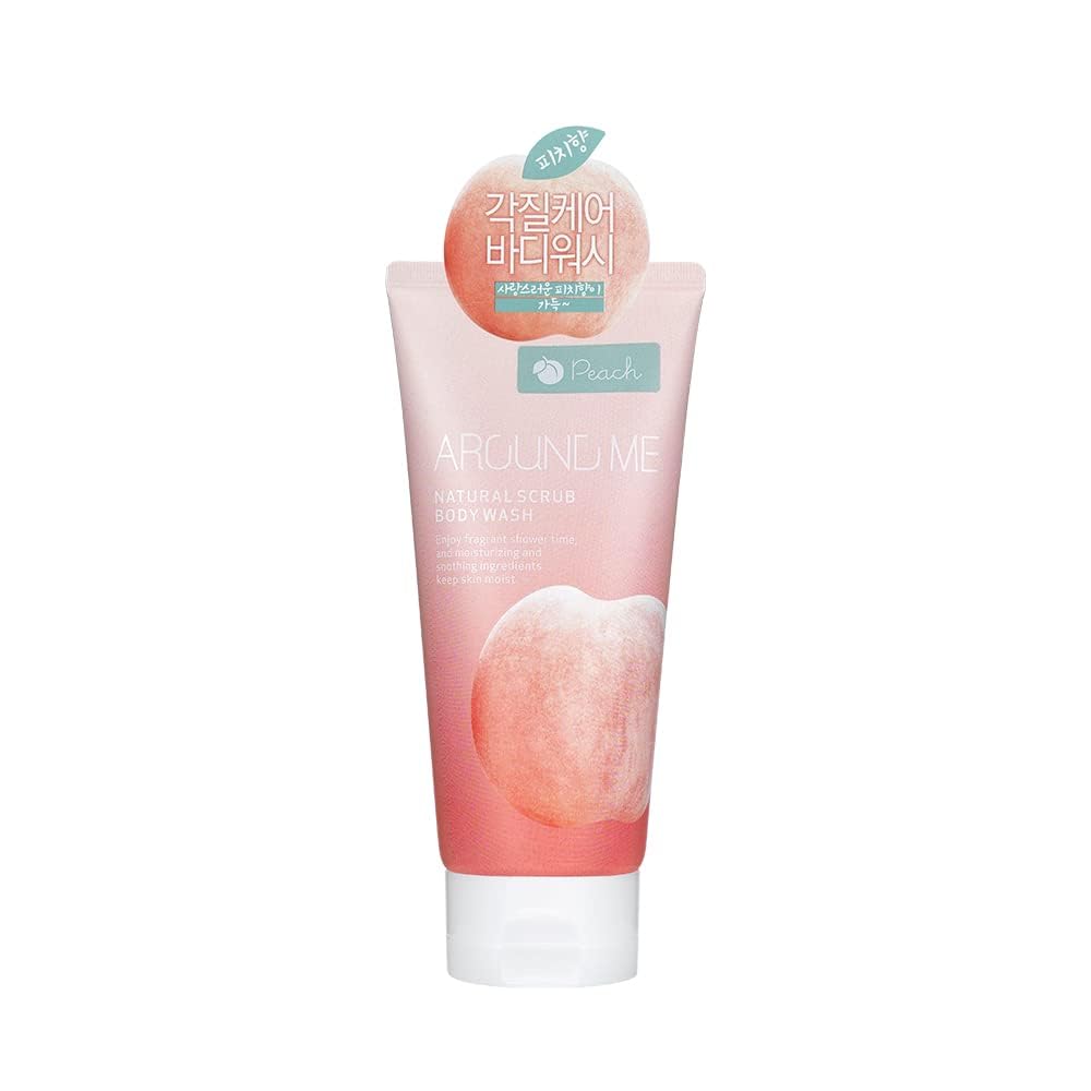 Скраб для тела с экстрактом персика Welcos (Вэлкос) Around Me Peach Natural Scrub Body Wash, 200 мл, фото