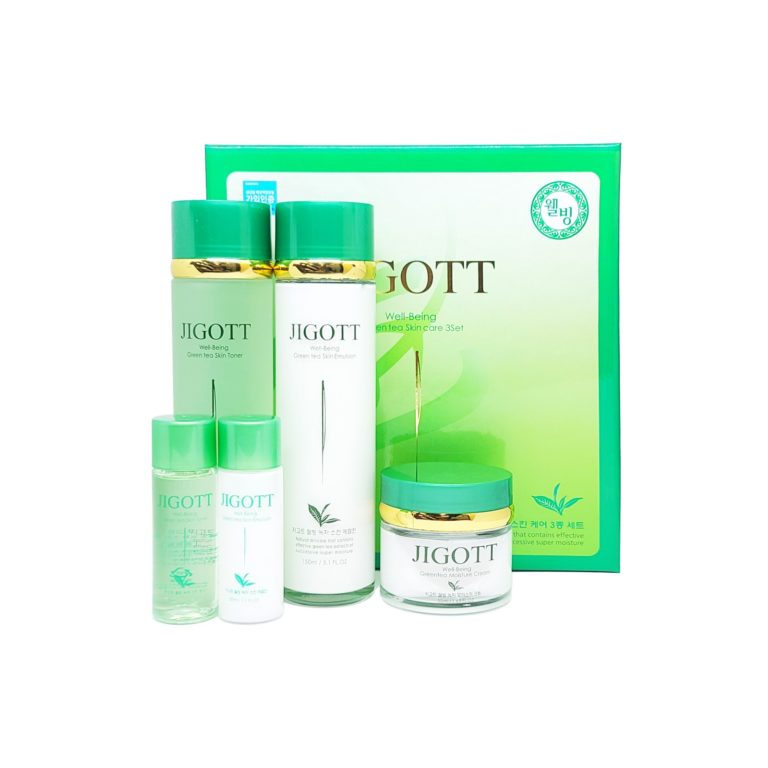 Набор для лица с экстрактом зеленого чая Jigott Well-Being Green tea Skin care 3 Set, 150 мл+150 мл+50 мл, фото