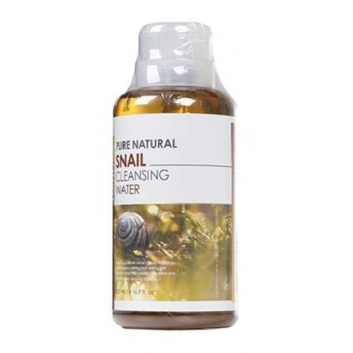 Очищающая вода с муцином улитки FarmStay (Фармстей) Pure Natural Snail Cleansing Water, 500 мл, фото