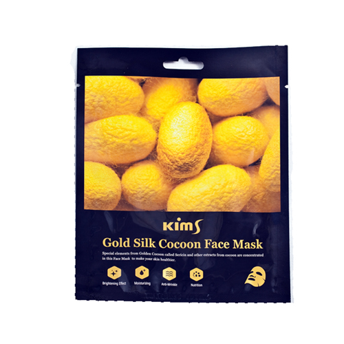 Маска для лица c протеинами кокона шелкопряда антивозрастная Kims (Кимс)  Gold Silk Cocoon Face Mask, 1 шт., фото