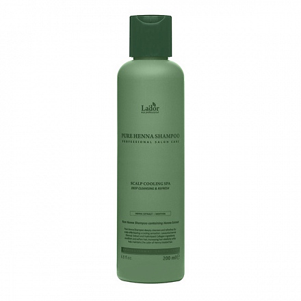 Шампунь для волос с хной, кактусом и ментолом Lador Pure Henna Shampoo, 200 мл, фото