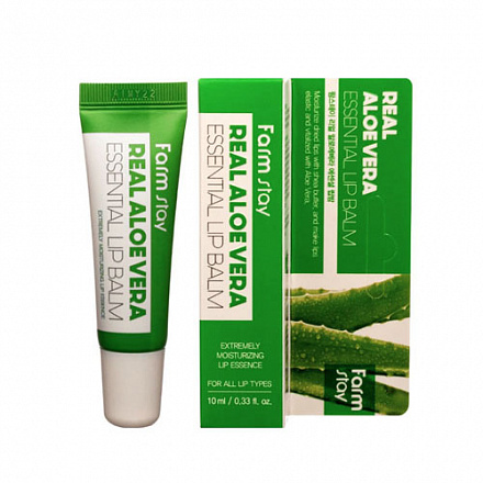 Бальзам для губ суперувлажняющий с алоэ FarmStay (Фармстей) Real Aloe Vera Essential Lip Balm, 10 мл, фото