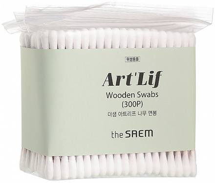 Палочки ватные The Saem (Ве Сэм) Art Wooden Swabs, 1 уп.*300 шт, фото