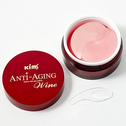 Маска (патчи) вокруг глаз гидрогелевая антивозрастная винная Kims Anti-Aging Wine Hydro-Gel Eye Patch, 60 шт., фото