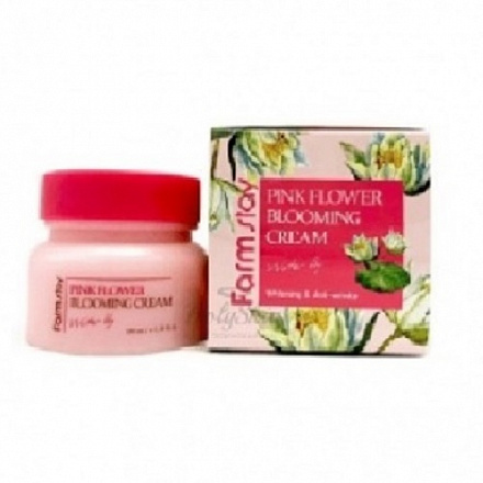 Крем для лица увлажняющий с экстрактом водяной лилии FarmStay (Фармстей) Pink Flower Blooming Cream Water Lily, 100 мл, фото