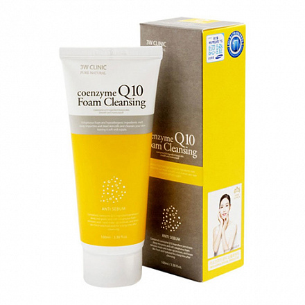 Пенка для умывания с Коэнзим Q10 3W Clinic Coenzyme Q10 Foam Cleansing, 100 мл, фото