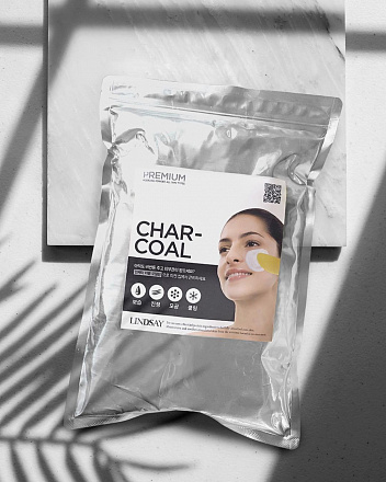 Альгинатная маска с древесным углем Lindsay (Линдсей) Premium Charcoal Modeling Mask, 1000 г, фото