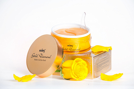 Маска (патчи) вокруг глаз гидрогелевая алмазная Kims Gold Diamond Hydro-Gel Eye Patch, 60 шт., фото
