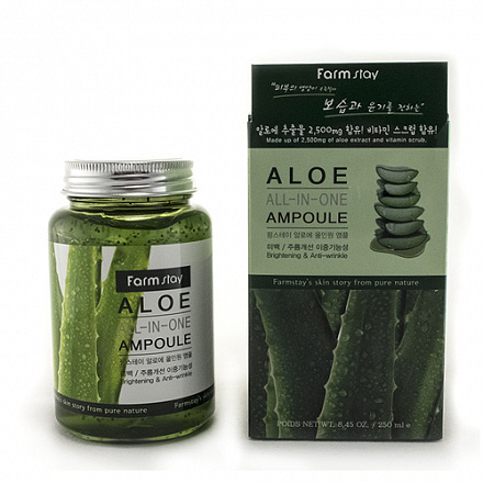 Сыворотка для лица многофункциональная с экстрактом алоэ FarmStay Aloe All-In-One Ampoule, 250ml, фото