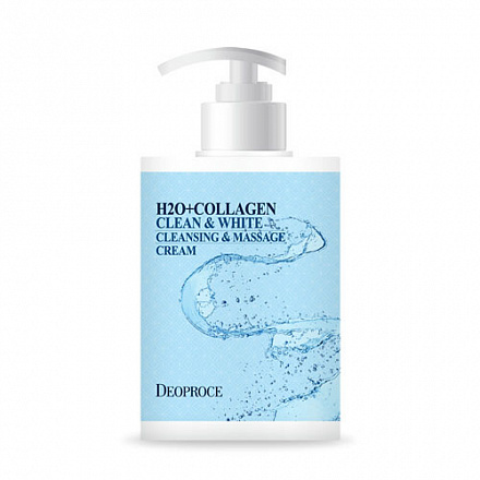 Массажный очищающий крем для лица и тела с коллагеном Deoproce (Деопрос) Clean & White Cleansing Massage Cream Collagen, 430 мл, фото