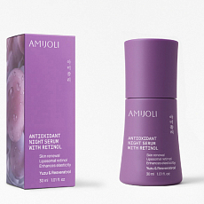 Amijoli Ночная обновляющая сыворотка с ретинолом, экстрактом юдзу и ресвератролом против первых возрастных изменений Antioxidant Night Serum With Retinol Yuzu & Resveratrol, 30 мл, фото
