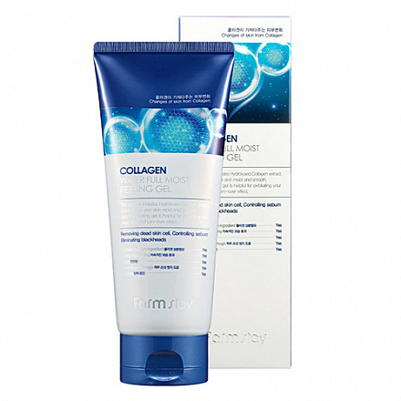 Пилинг-гель для лица с коллагеном FarmStay (Фармстей) Collagen Water Full Moist Peeling Gel, 180 мл, фото