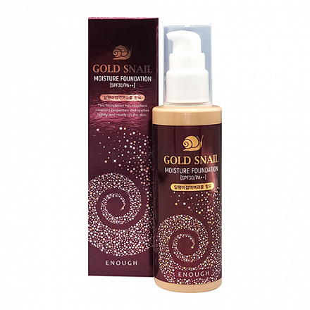 Тональный крем с муцином улитки Enough (Инаф) Gold Snail Moisture Foundation SPF30/PA++ тон 21, 100 гр, фото