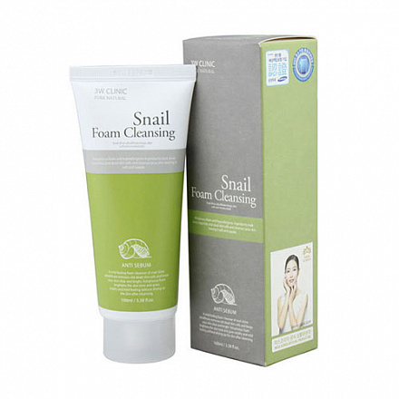 Пенка для умывания с улиточным муцином 3W Clinic линейки Snail Foam Cleansing, 100 мл, фото