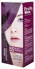 Гель-краска на фруктовой основе для волос Welcos (Вэлкос) Kwailnara Fruits Wax Pearl Hair Color #55, Purple Wine, 60 мл (2037494202588), фото