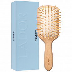 Массажная деревянная расческа для волос Lador (Ладор) Detangling Paddle Hair Brush (Wood), 18 х 6 х 3 см, фото