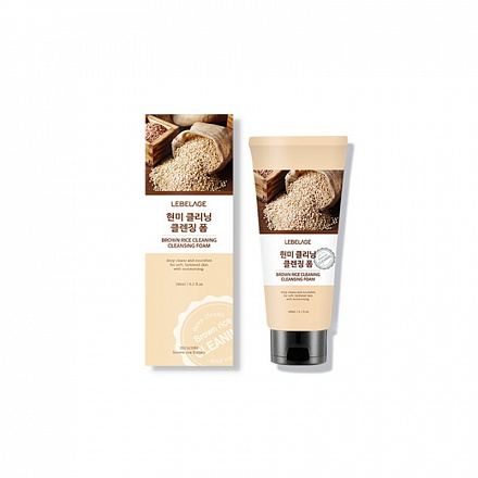Пенка для умывания с экстрактом коричневого риса Lebelage Brown Rice Cleaning Cleansing Foam, 180 мл, фото
