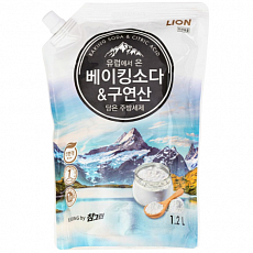 LION Средство для мытья посуды Сода и Лимонная кислота CHAMGREEN Baking Soda & Citric Acid Refill, 1200 мл, фото