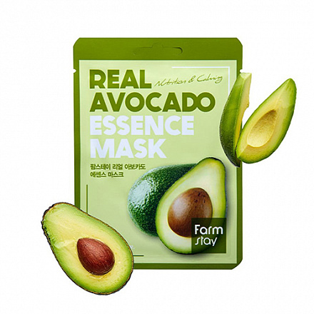 Маска для лица тканевая с экстрактом авокадо FarmStay Real Avocado Essence Mask, 23 гр, фото