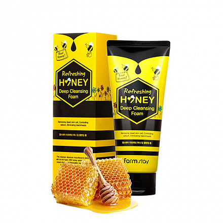 Пенка для глубокого очищения с экстрактом меда FarmStay (Фармстей) Refreshing Honey Deep Cleansing Foam, 180 мл, фото