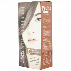 Гель-краска на фруктовой основе для волос Welcos (Вэлкос) Kwailnara Fruits Wax Pearl Hair Color #05, Light Brown, 60 мл, фото