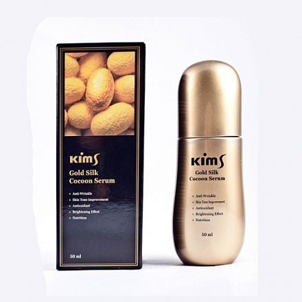 Сыворотка для лица антивозрастная c протеинами кокона шелкопряда Kims Gold Silk Cocoon Serum, 50 мл, фото