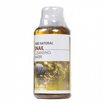 Очищающая вода с муцином улитки FarmStay (Фармстей) Pure Natural Snail Cleansing Water, 500 мл, фото