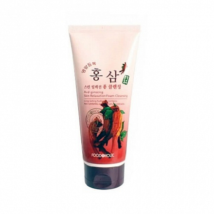 Пенка для умывания с экстрактом красного женьшеня Foodaholic Skin Relaxation Red Ginseng Foam Cleansing, 180 мл, фото