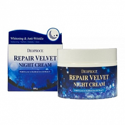 Ночной увлажняющий бархатный крем для лица Deoproce (Деопрос) Moisture Repair Velvet Night Cream, 100 мл, фото