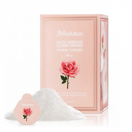 Энзимная пудра с домасской розой JMsolutionGlow Luminious Flower Firming Powder Cleanser Rose, 0.35г*30шт, фото